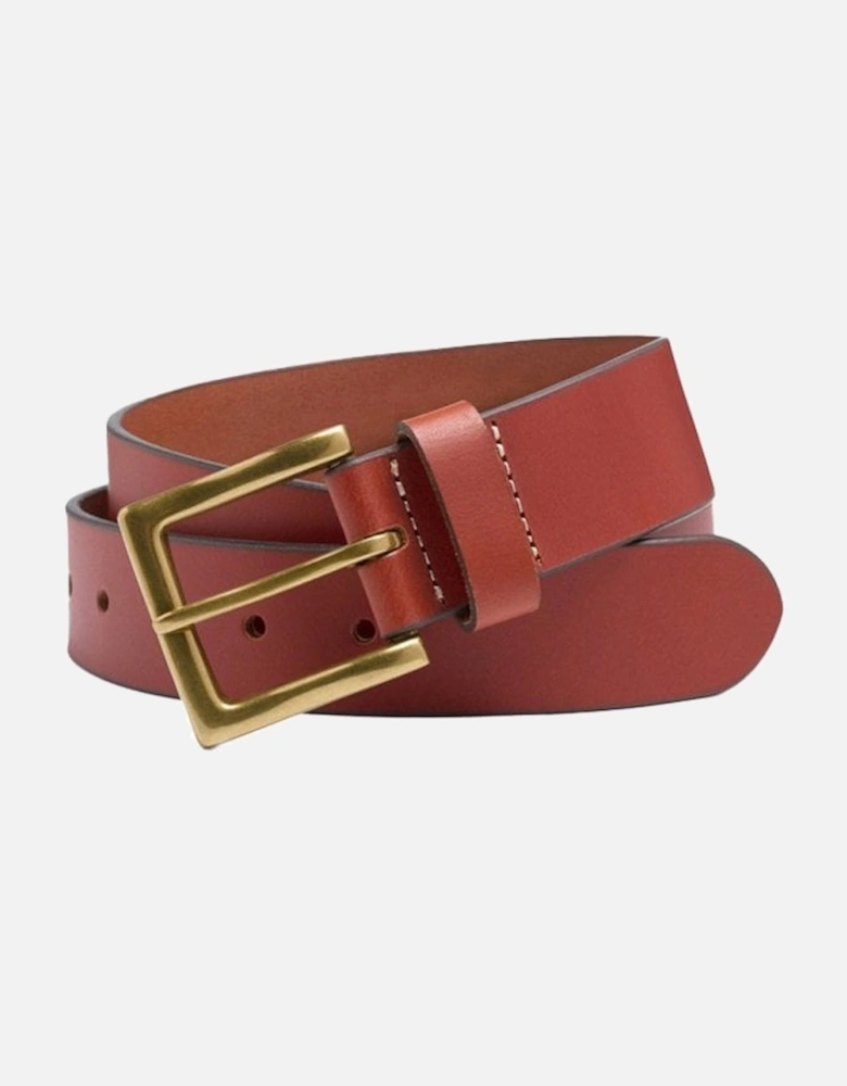 Mens Plain Leather 40mm Tan Belt Tan