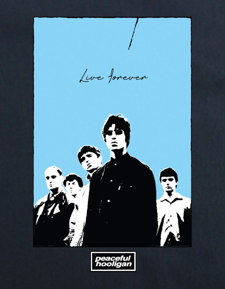 Oasis Live Forever T Shirt Navy