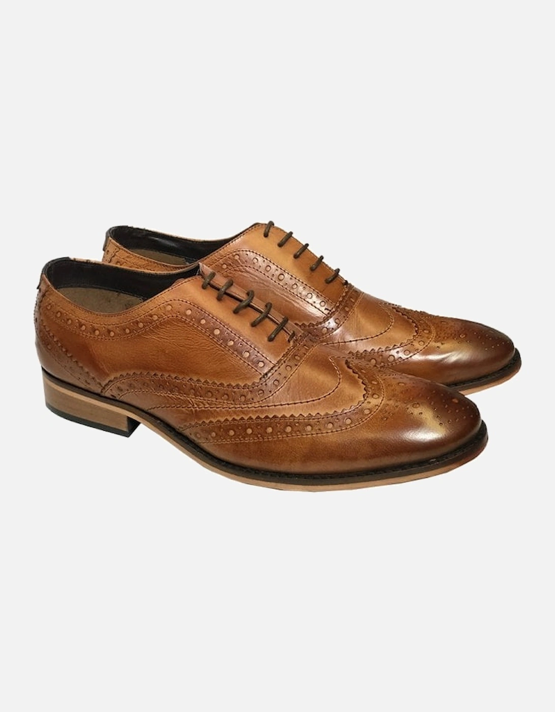 Diego Mens Brogue Tan Shoe