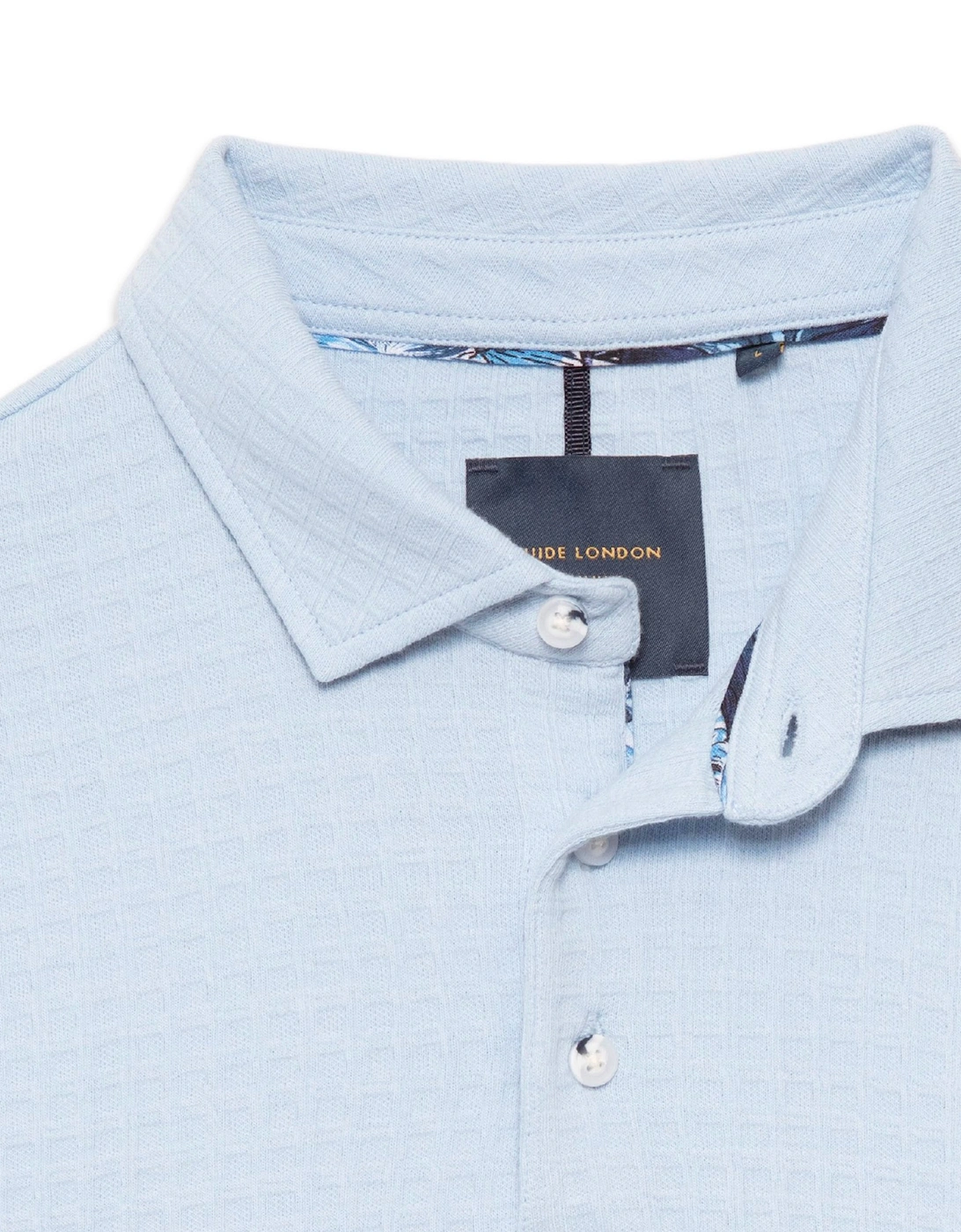 Cotton Detailed Polo Shirt Sky
