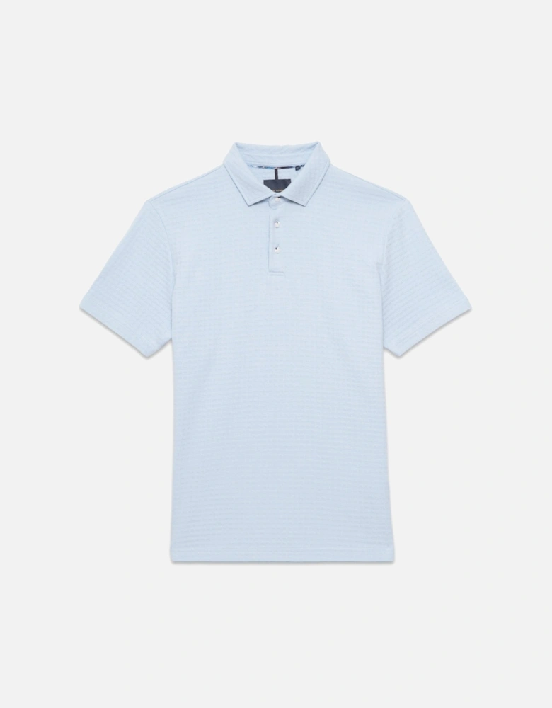 Cotton Detailed Polo Shirt Sky
