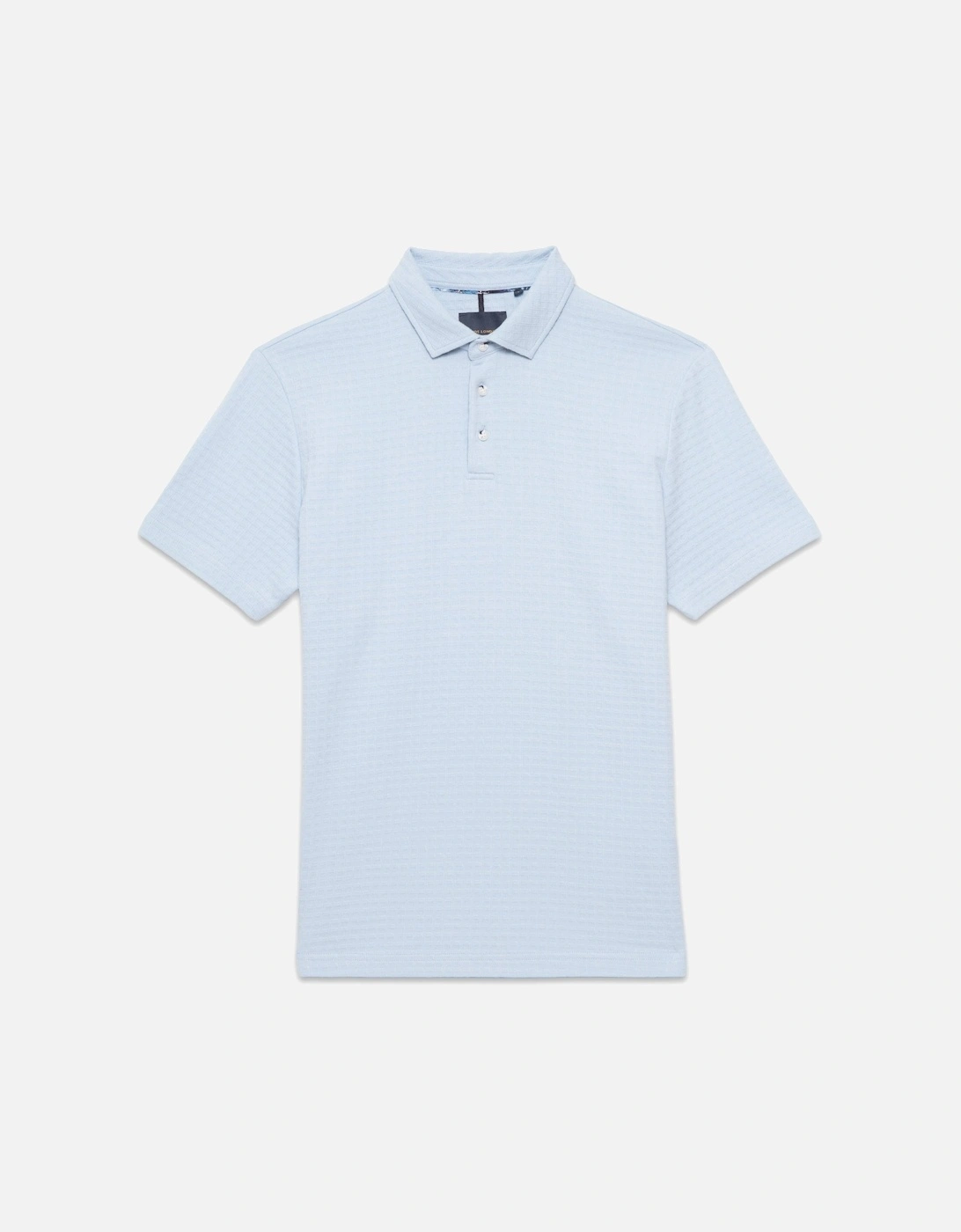 Cotton Detailed Polo Shirt Sky, 3 of 2