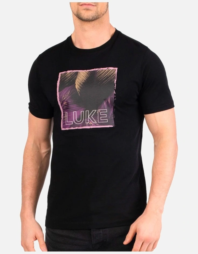 Luke Mainline Printed Jersey Tee Shirt Jet Black