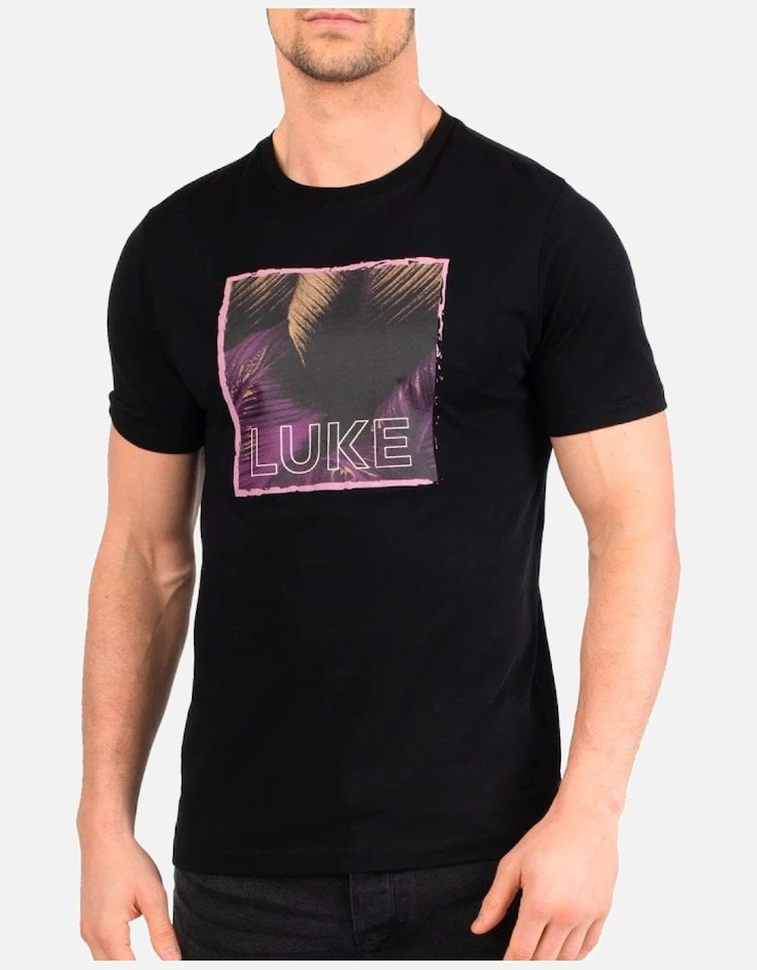 Luke Mainline Printed Jersey Tee Shirt Jet Black