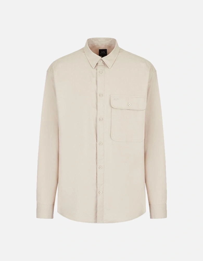 Soft Cotton Twill Shirt Single Bre Stone