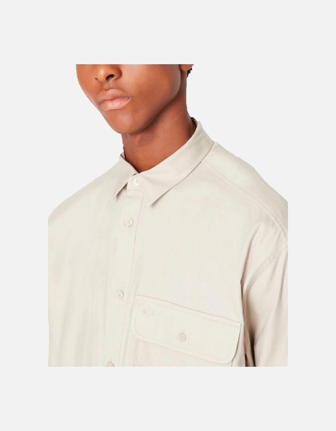 Soft Cotton Twill Shirt Single Bre Stone