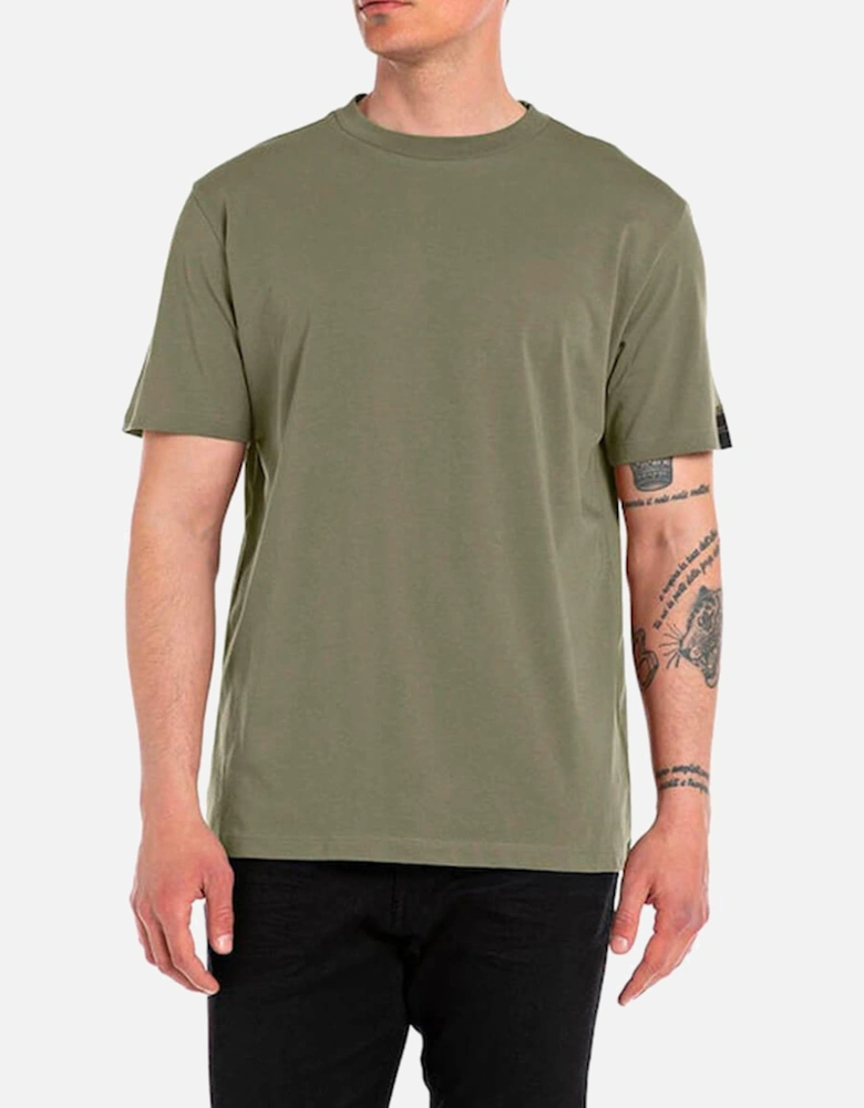 Crew Neck Organic T Shirt Khaki