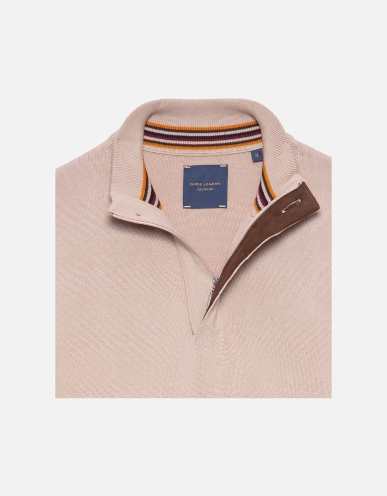 Guide Premium 1/4 Zip Cotton Sweater Stone