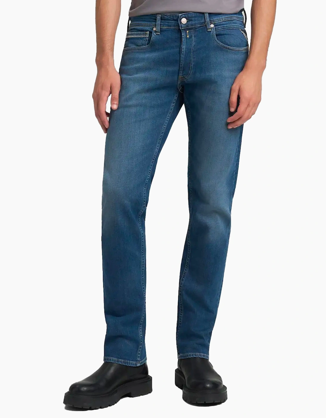 Replay Men's Blue Grover Straight Fit With Comfort Stretch Jean 007  32/32 32W 32L