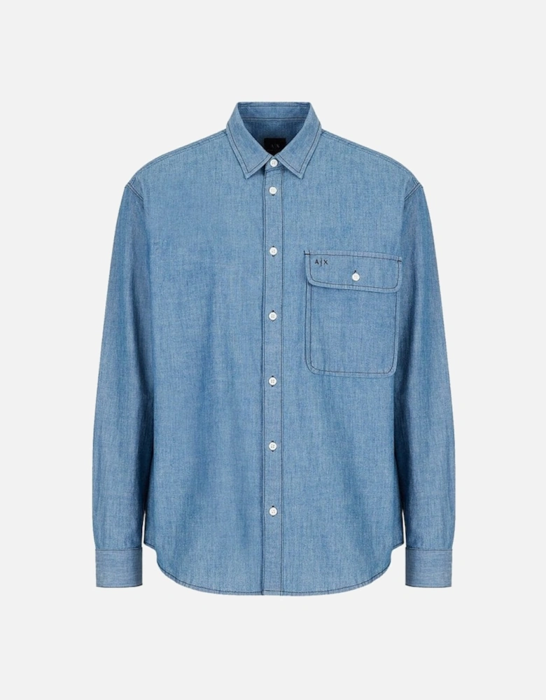 Men's Chambray Denim Shirt Indigo Denim