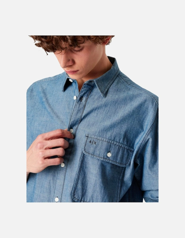 Men's Chambray Denim Shirt Indigo Denim