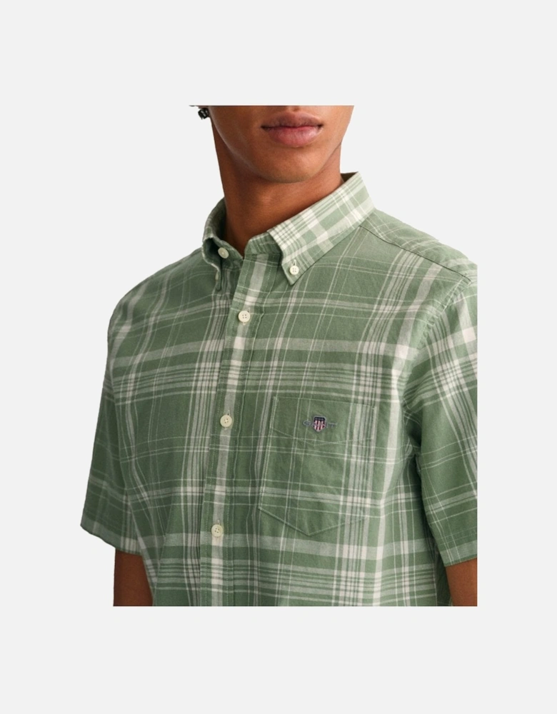 Mens Regular Cotton Check Shirt Kalamata Green