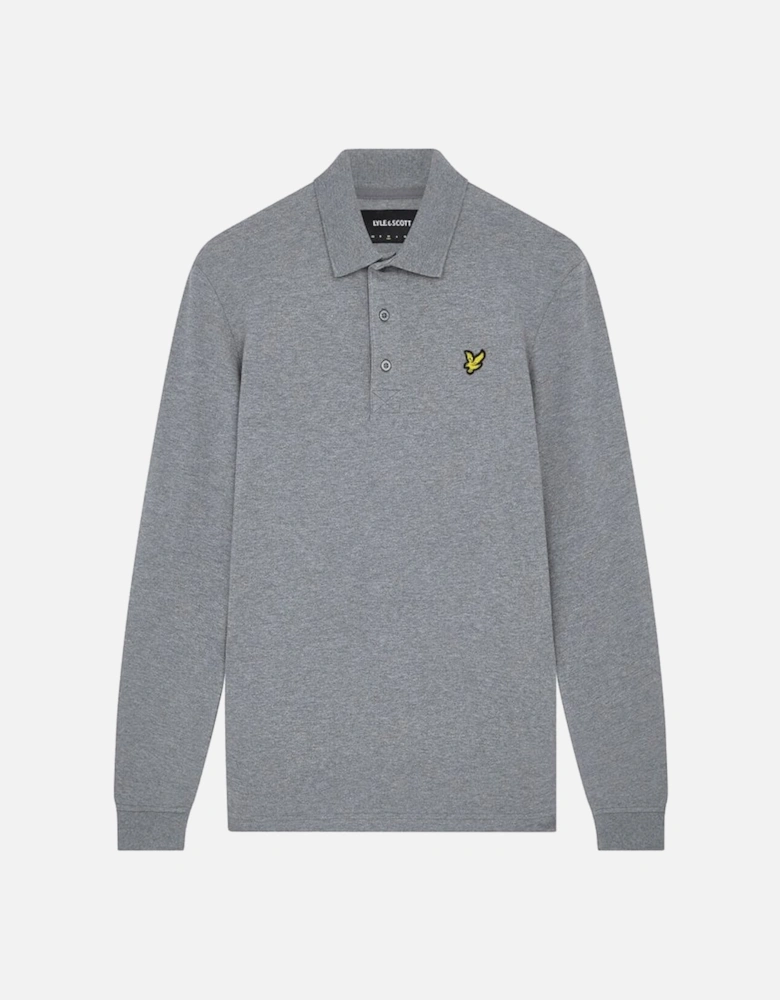 Lyle & Scott Long Sleeve Polo Shirt - Mid Grey Marl
