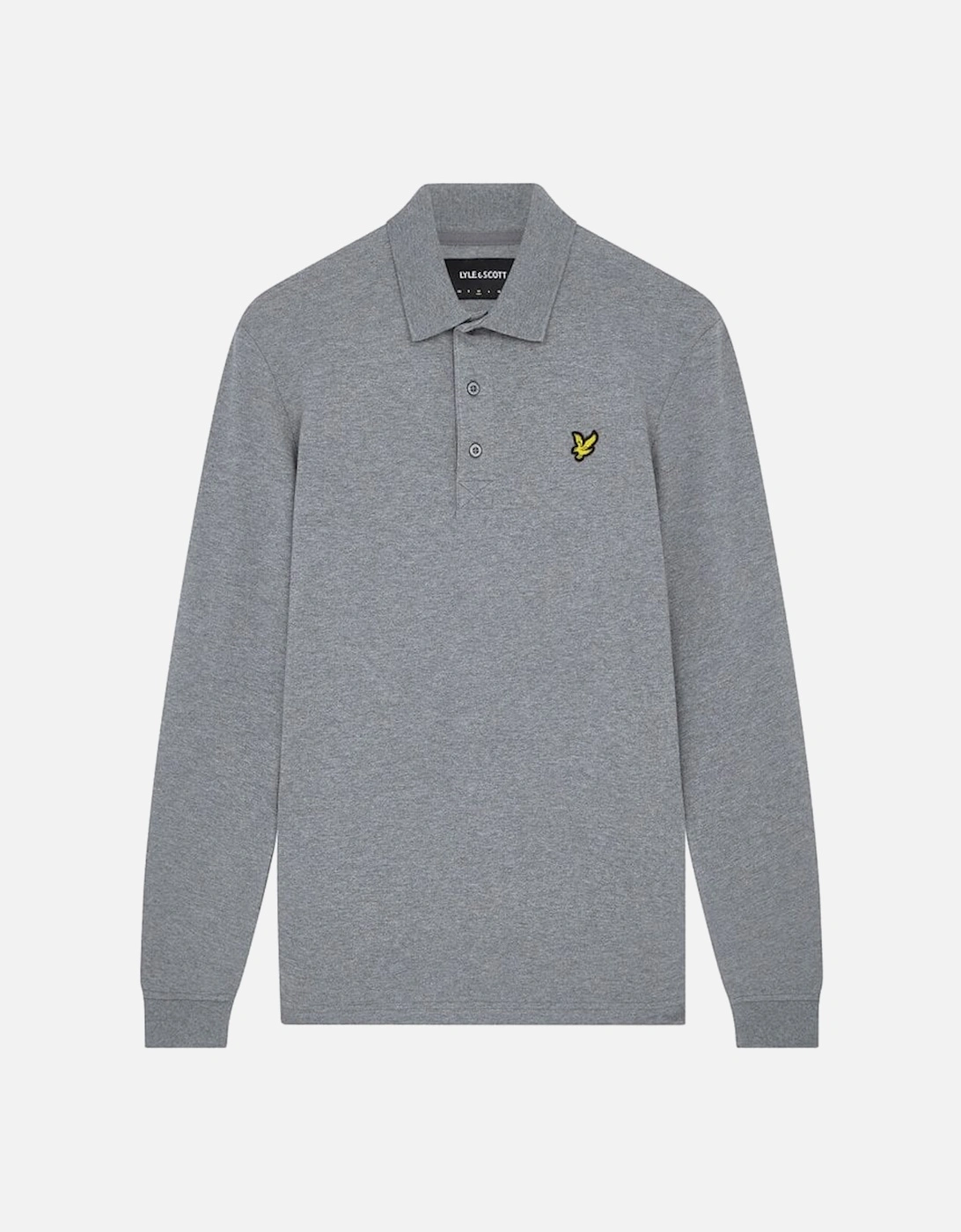 Lyle & Scott Long Sleeve Polo Shirt - Mid Grey Marl, 2 of 1