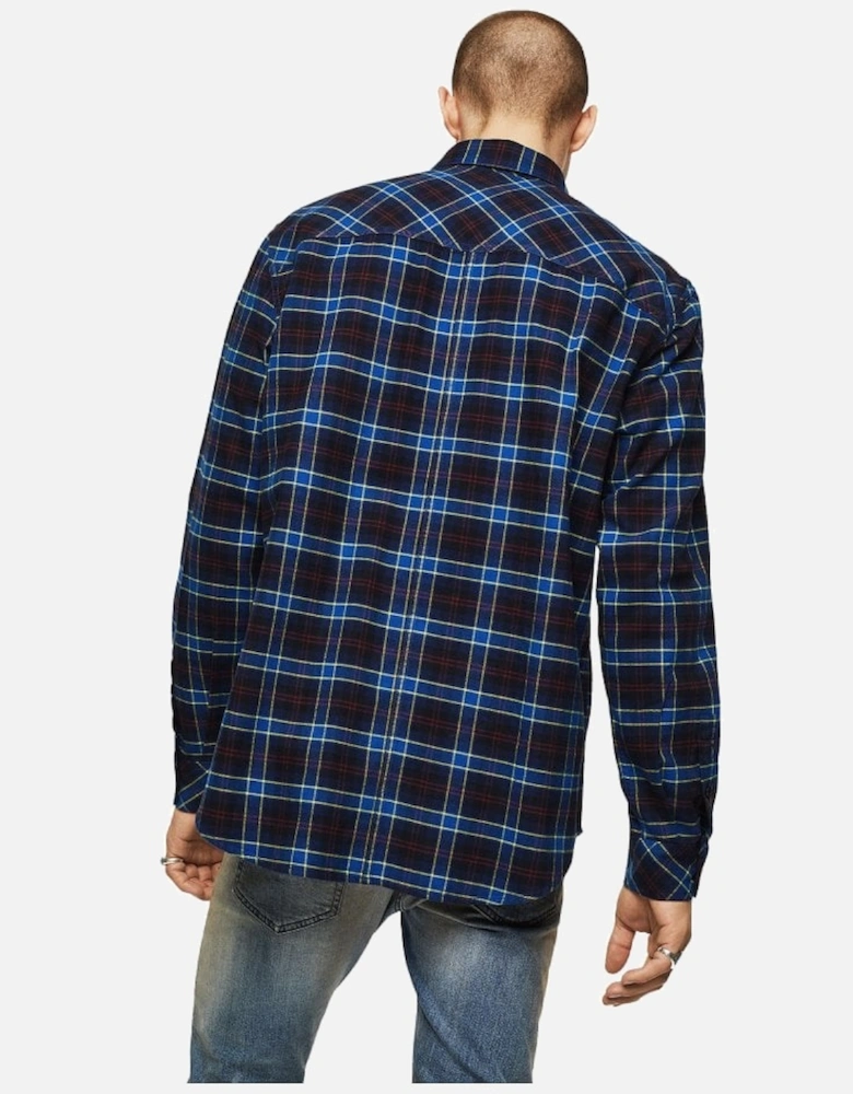 Check Flannel Dhirt S-Tolstoj Blue