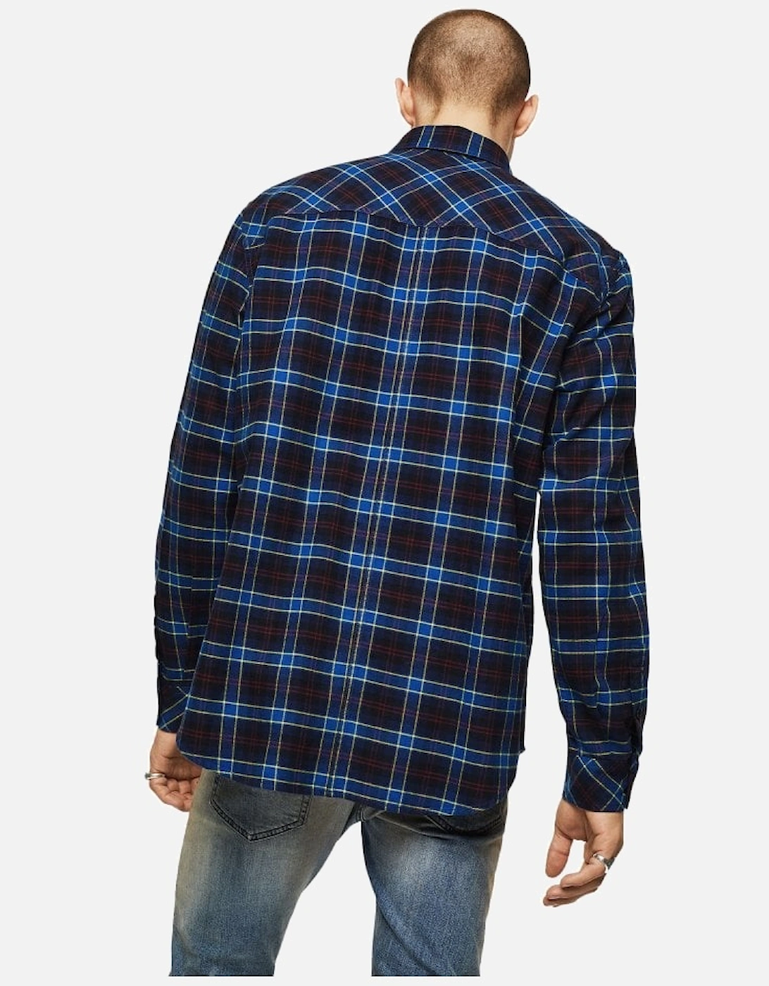 Check Flannel Dhirt S-Tolstoj Blue