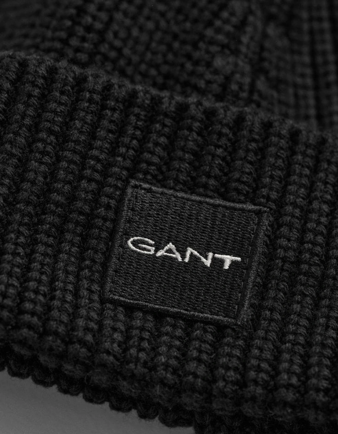 Unisex Cotton Rib Beanie Hat Black