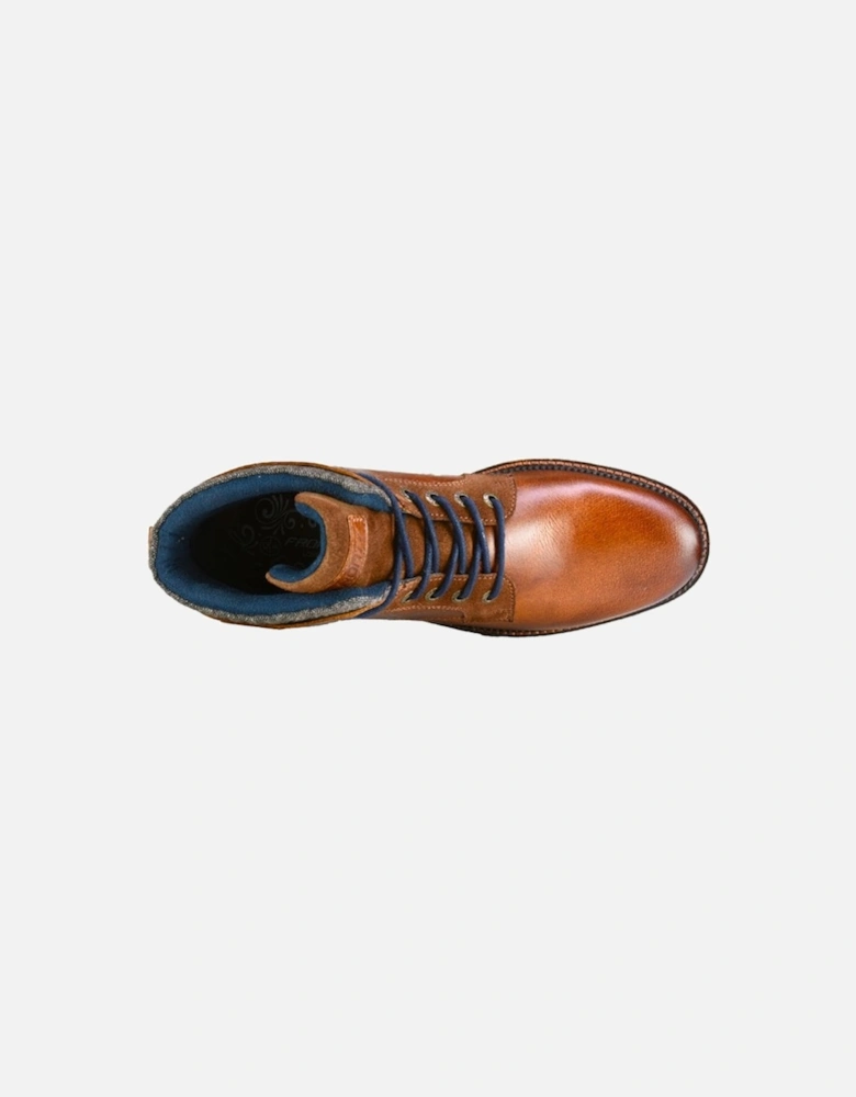 Mens Leather Smart Casual Lace Boot Watson Tan