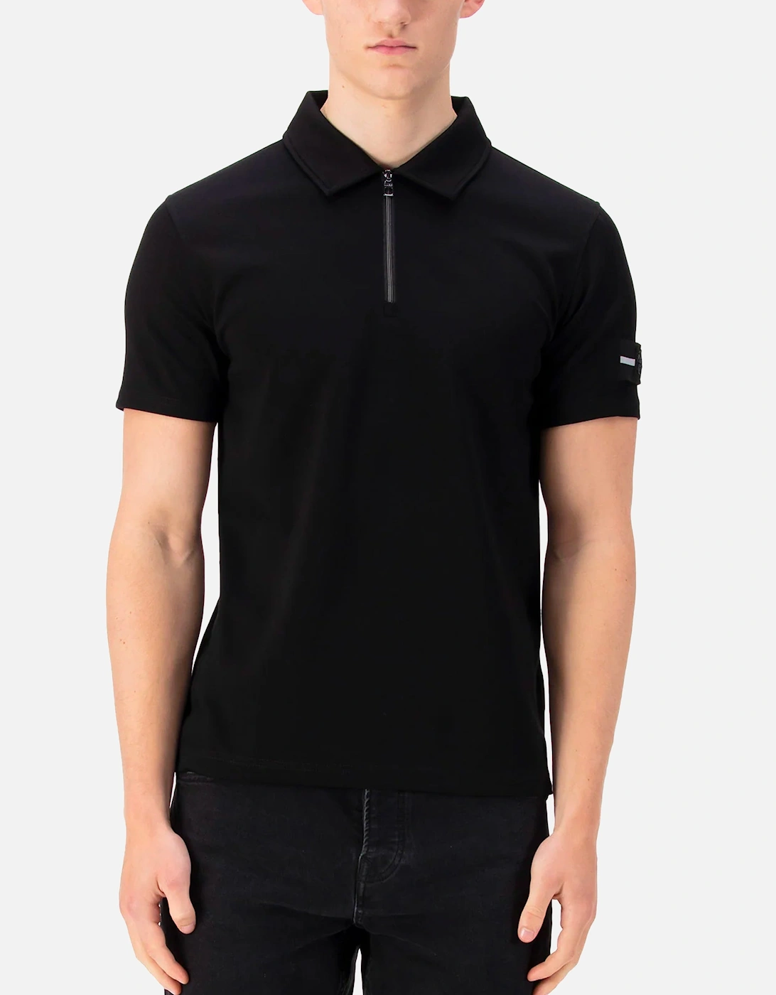 Serg 1/4 Zip Polo Arm Detail Black, 4 of 3