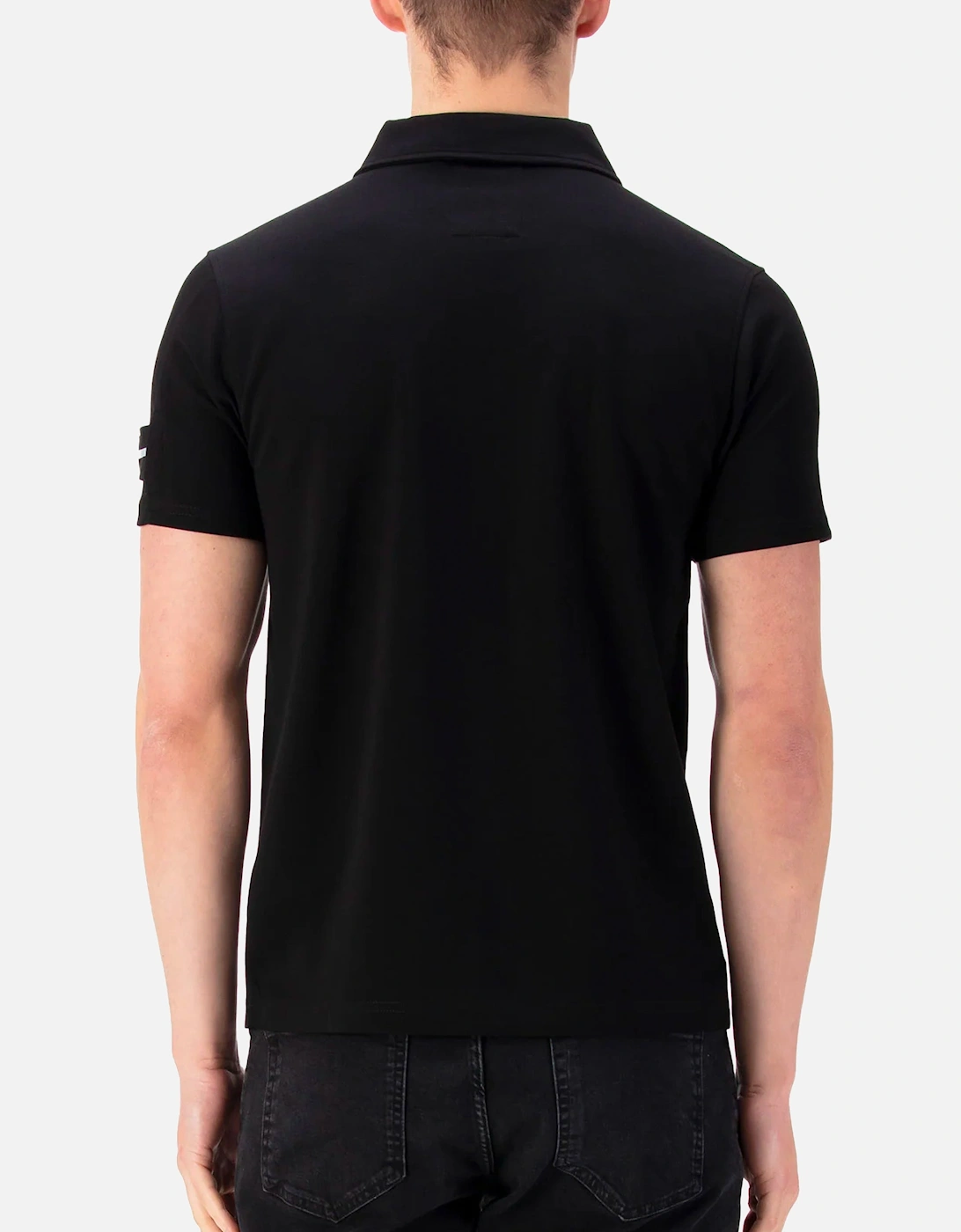 Serg 1/4 Zip Polo Arm Detail Black