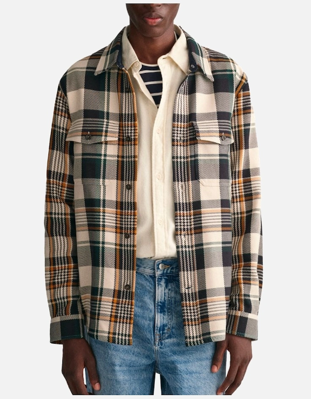 Heavy Twill Check Overshirt Putty, 4 of 3