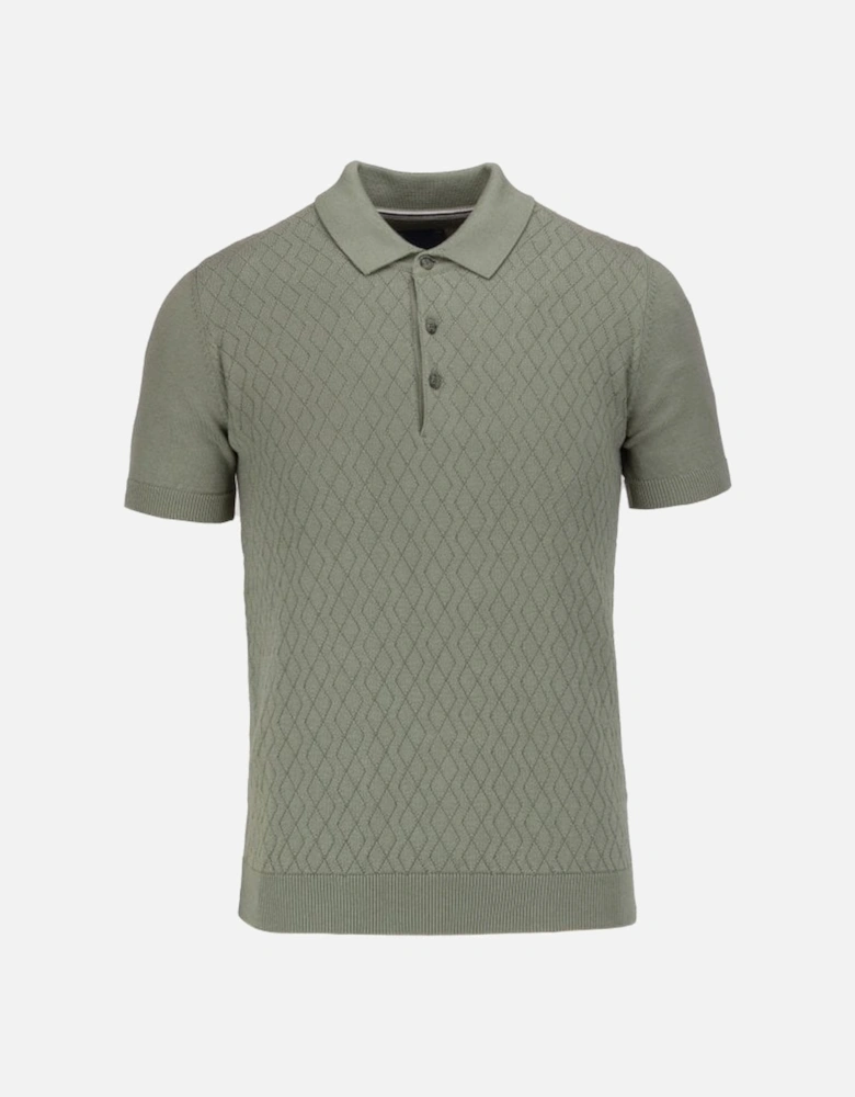Guide Cotton Sage Short Sleeve Knitted Polo Sage
