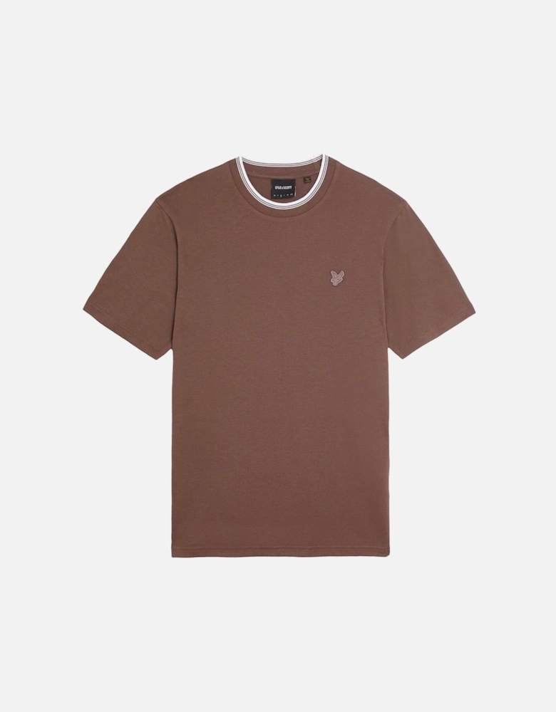Lyle & Scott Tipped Superfine T Shirt Plum Truffle