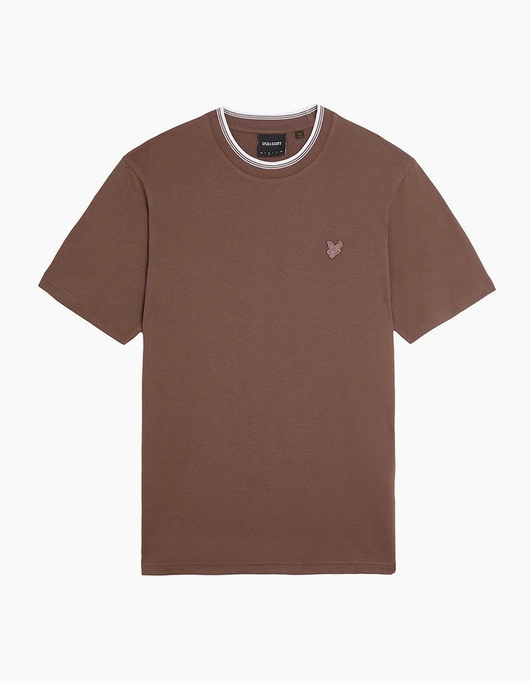 Men's Lyle & Scott Tipped Superfine T Shirt Plum Truffle - Brown - Size: 40