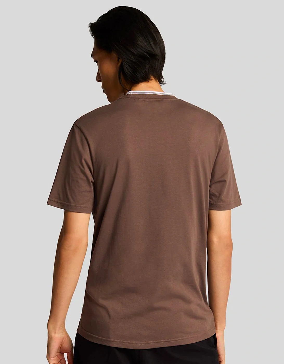 Lyle & Scott Tipped Superfine T Shirt Plum Truffle