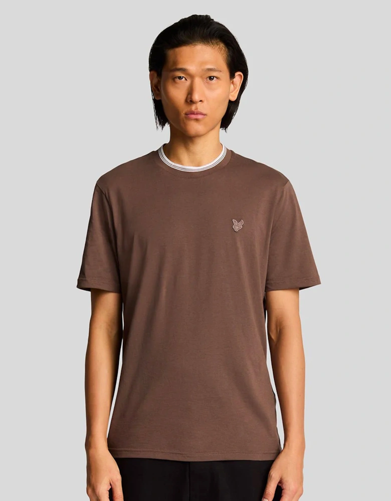 Lyle & Scott Tipped Superfine T Shirt Plum Truffle