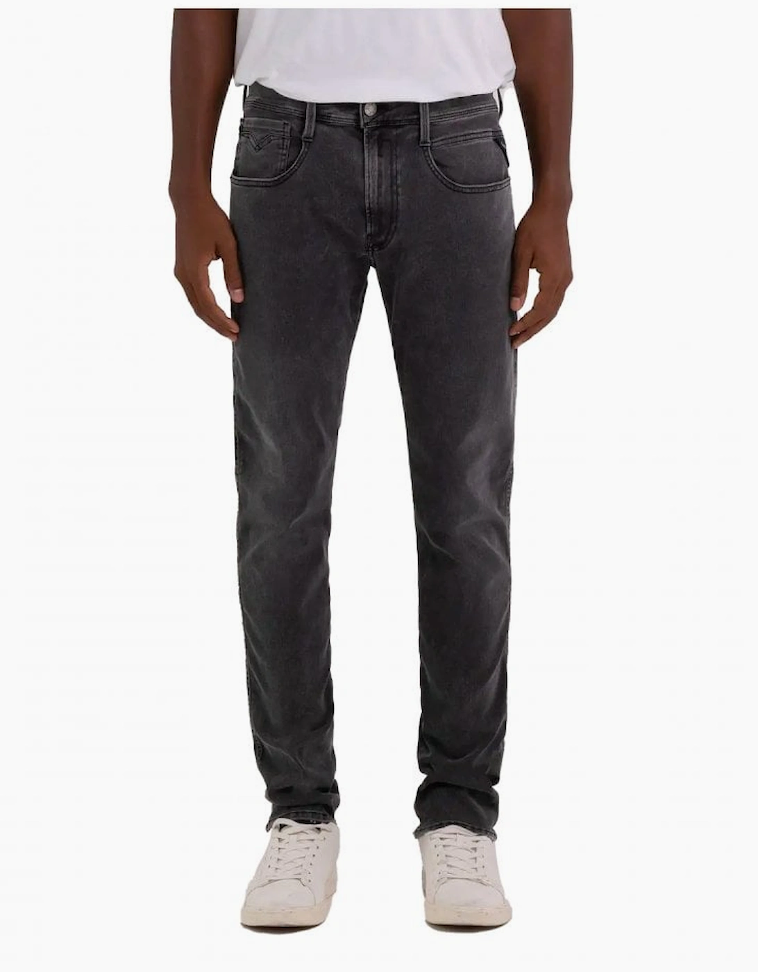 Replay Men's Black Hyperflex Recycle 360* Washed Anbass Slim Jean  34/34 34W 34L