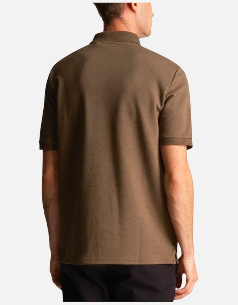 Lyle & Scott Chunky Slub Polo Shirt Olive