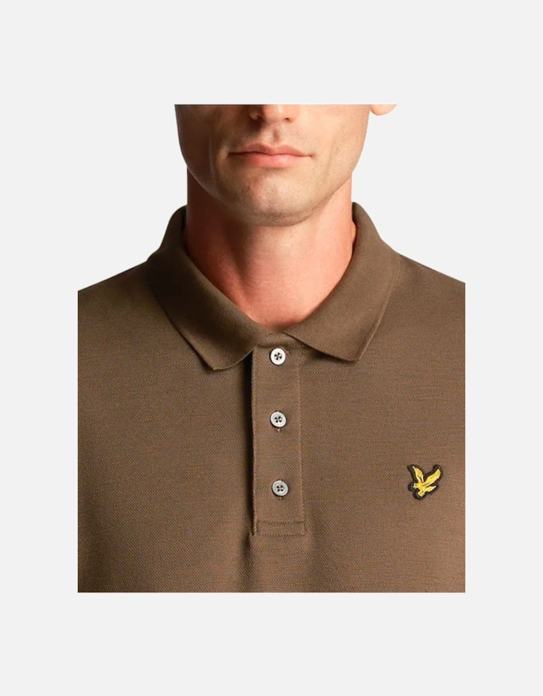 Lyle & Scott Chunky Slub Polo Shirt Olive