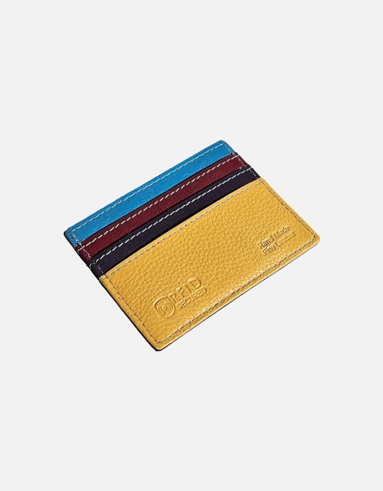 Mens Leather Card Holder Black/multi Colour