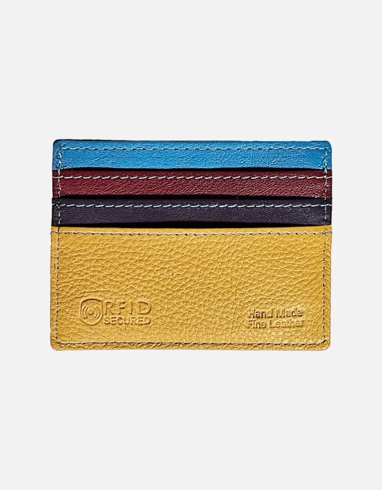 Mens Leather Card Holder Black/multi Colour