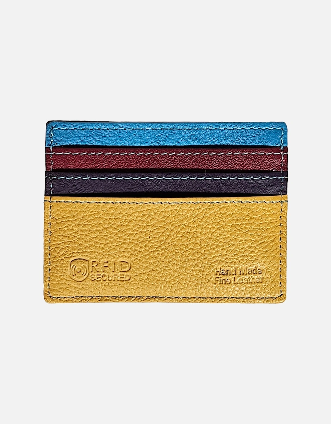 Mens Leather Card Holder Black/multi Colour