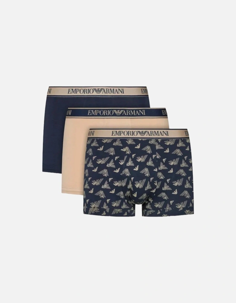 3 Pack Trunk Navy/Beige