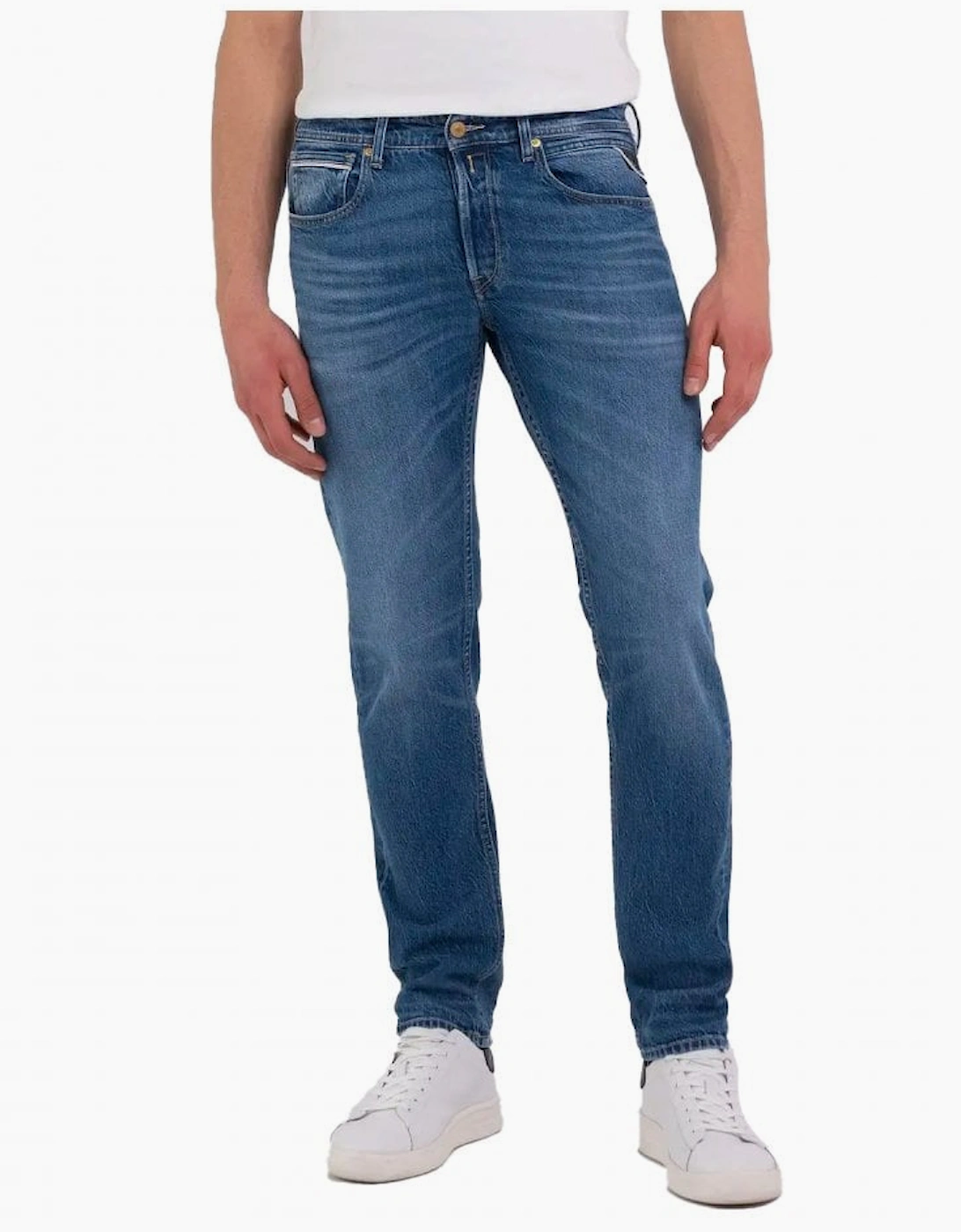 Replay Men's Blue Grover Straight Fit Denim Jeans 009  32/32 32W 32L