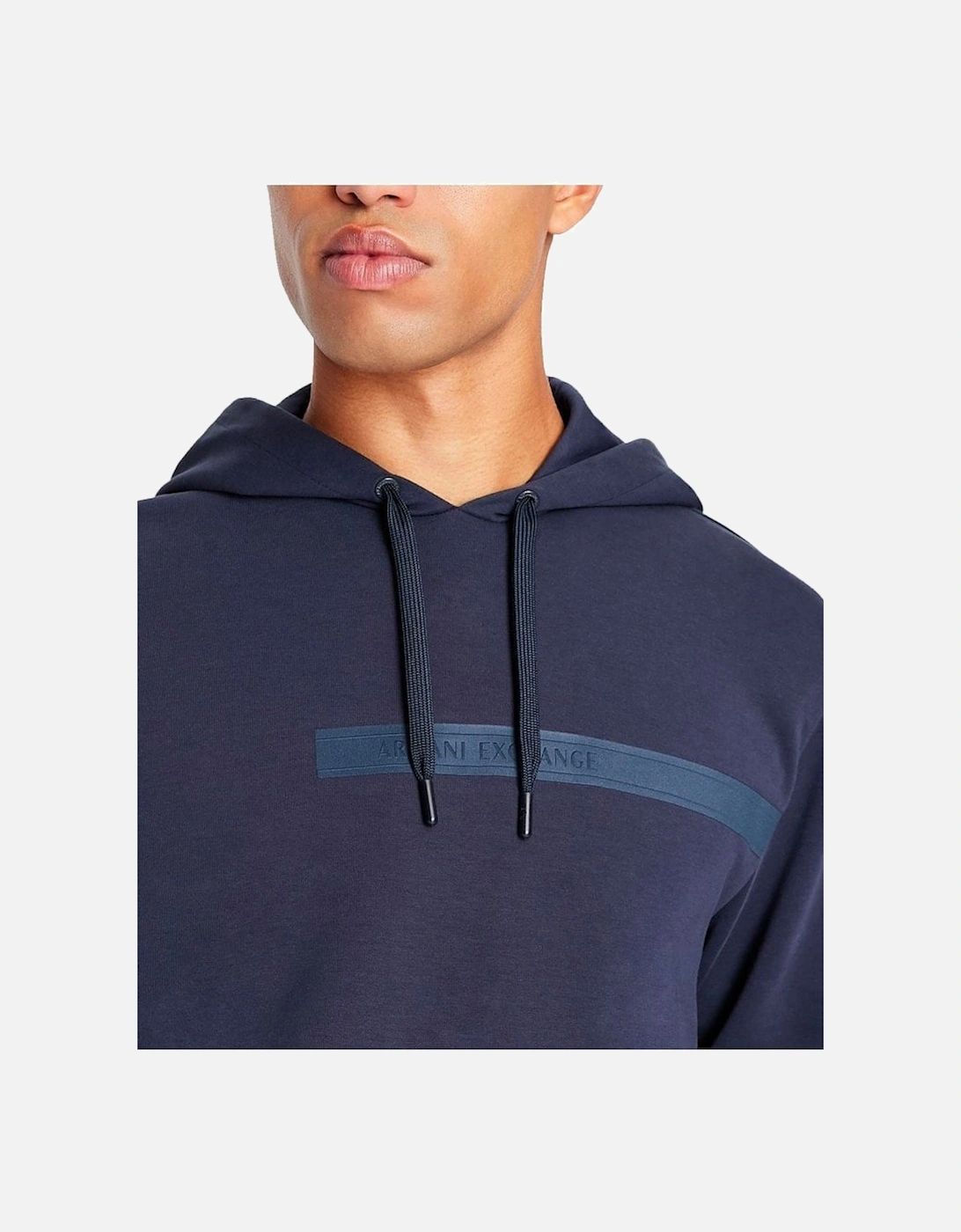 Pullover Tape Detail Lined Hoodie Navy Blazer