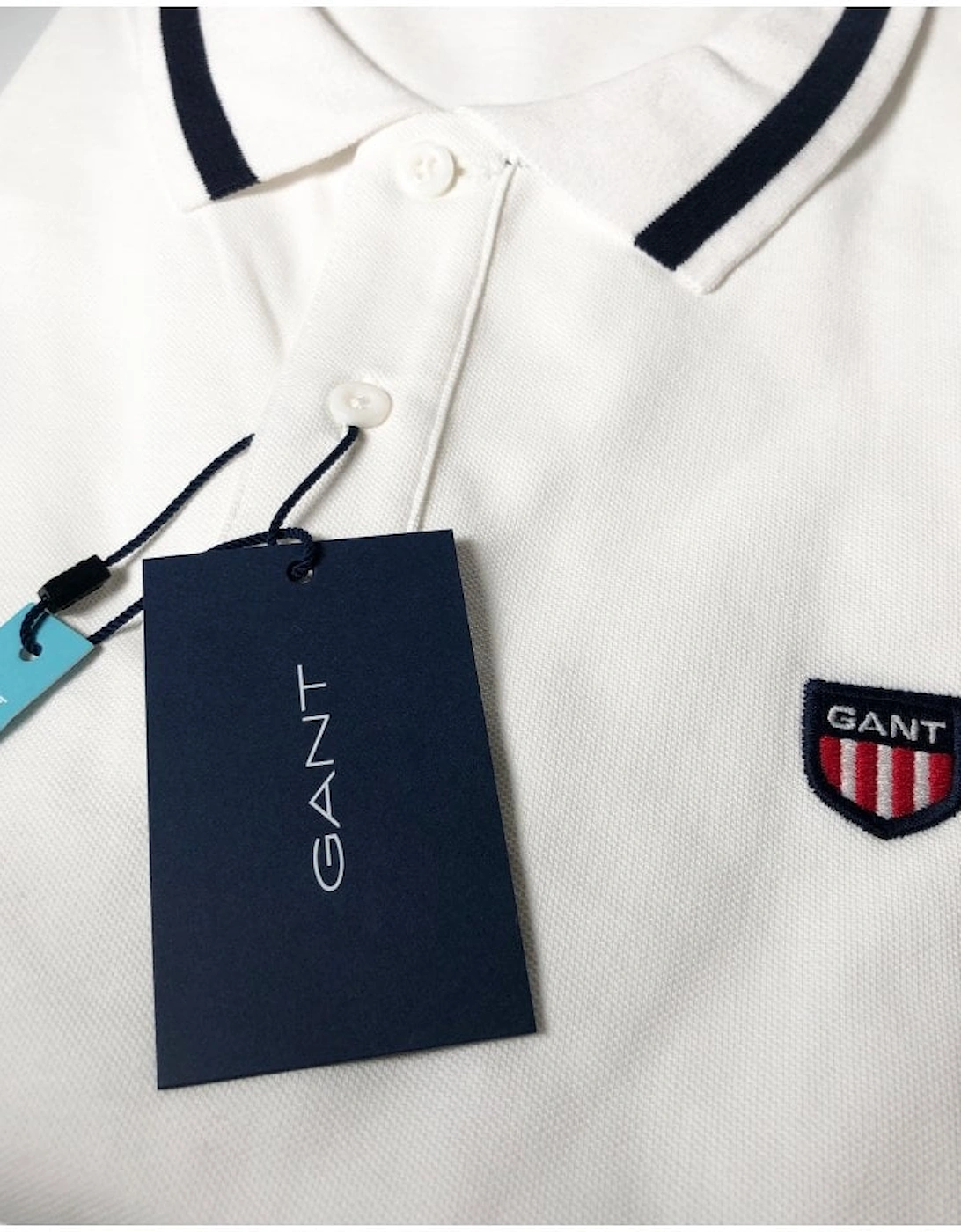 Mens Retro Shield Ss Pique Polo White