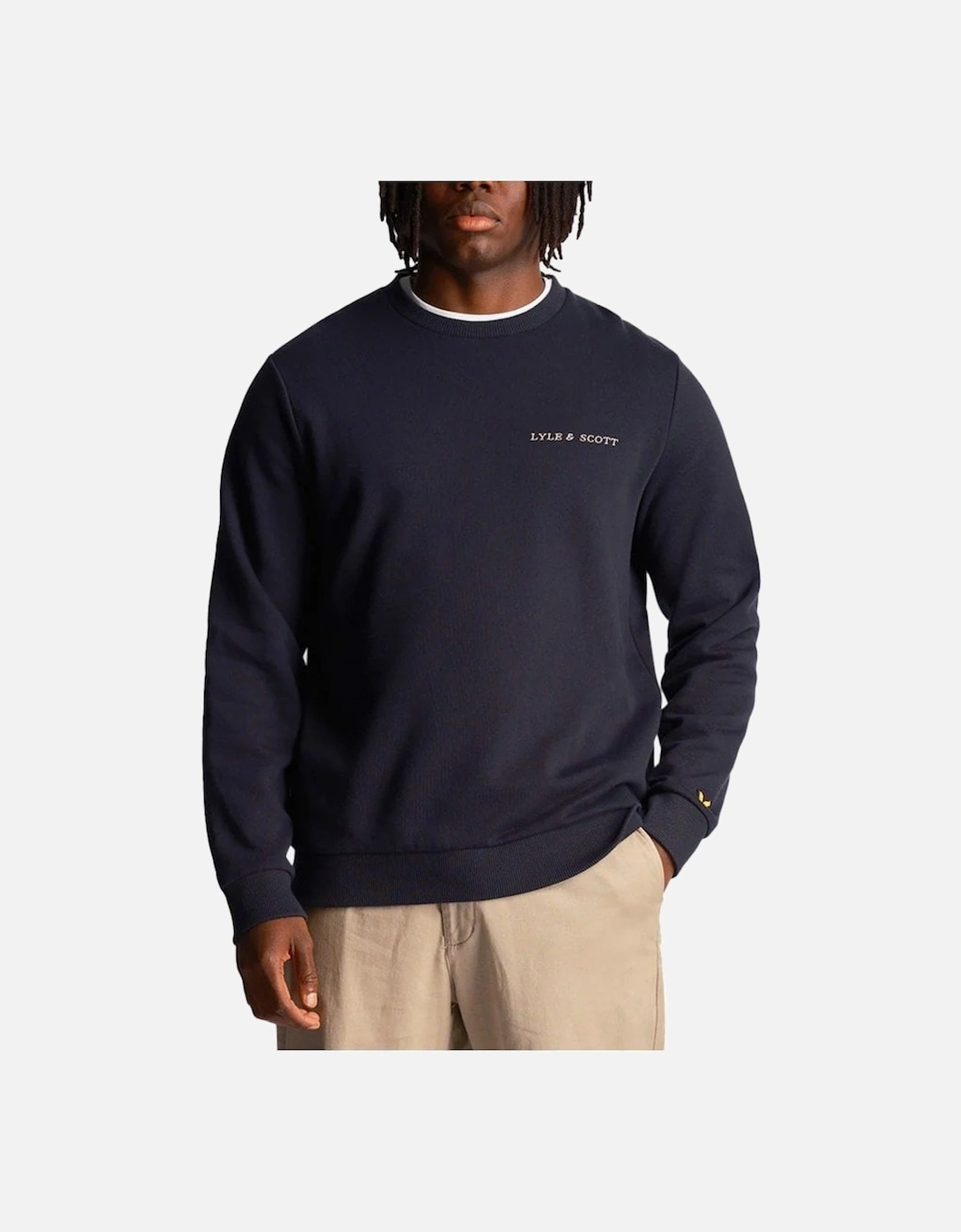 Lyle & Scott Embroidered Crew Neck Sweatshirt Gunmetal, 4 of 3