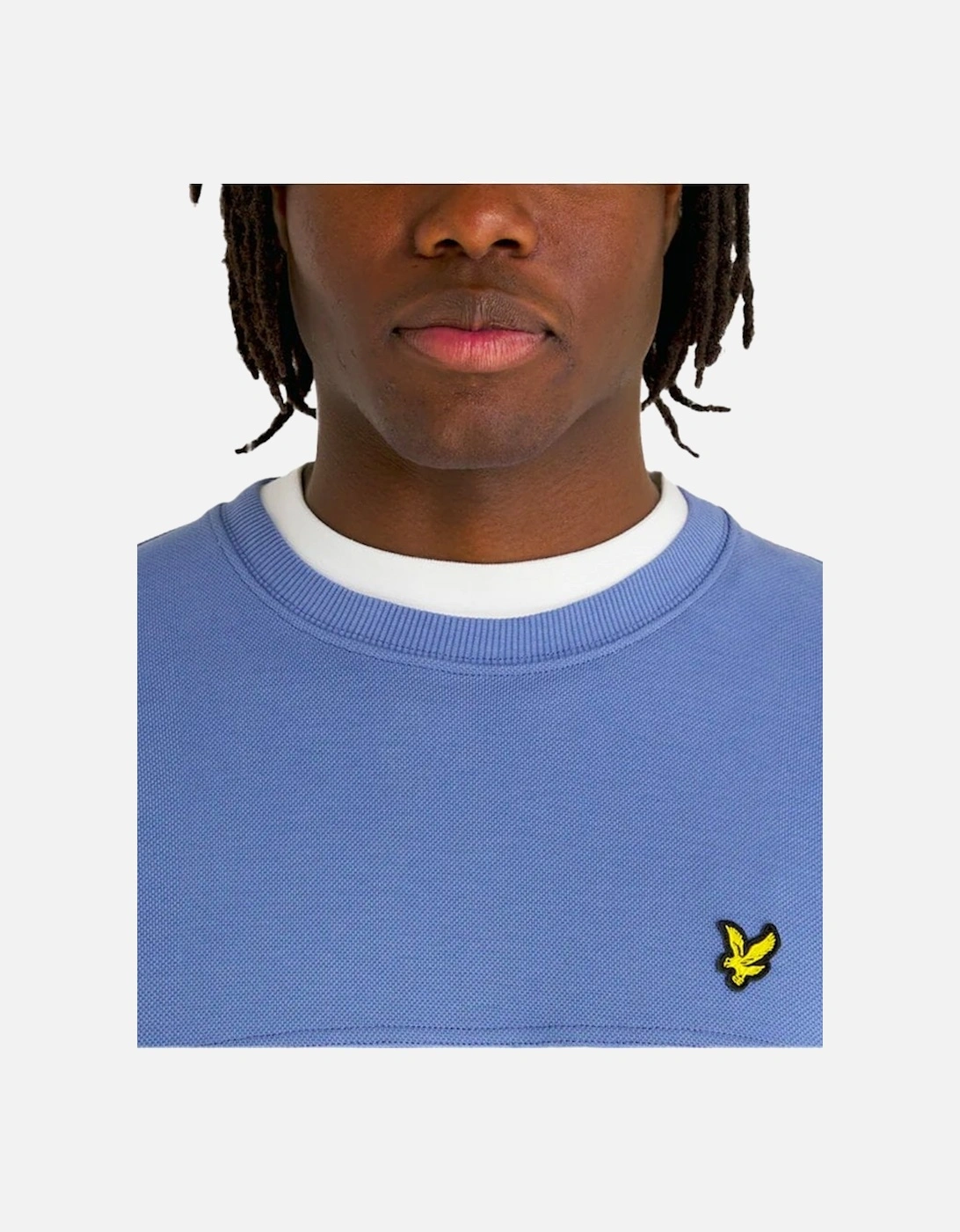 Lyle & Scott Textured Crew Neck Sweatshirt Pioneer Blue