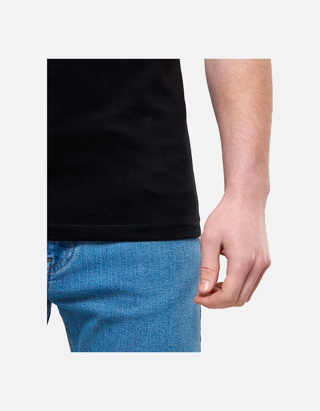 Tapered Fit Cotton-Stretch T-Shirt Black