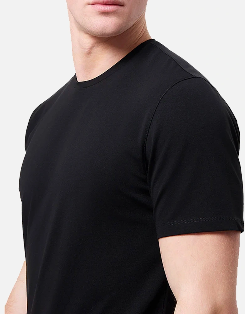 Tapered Fit Cotton-Stretch T-Shirt Black
