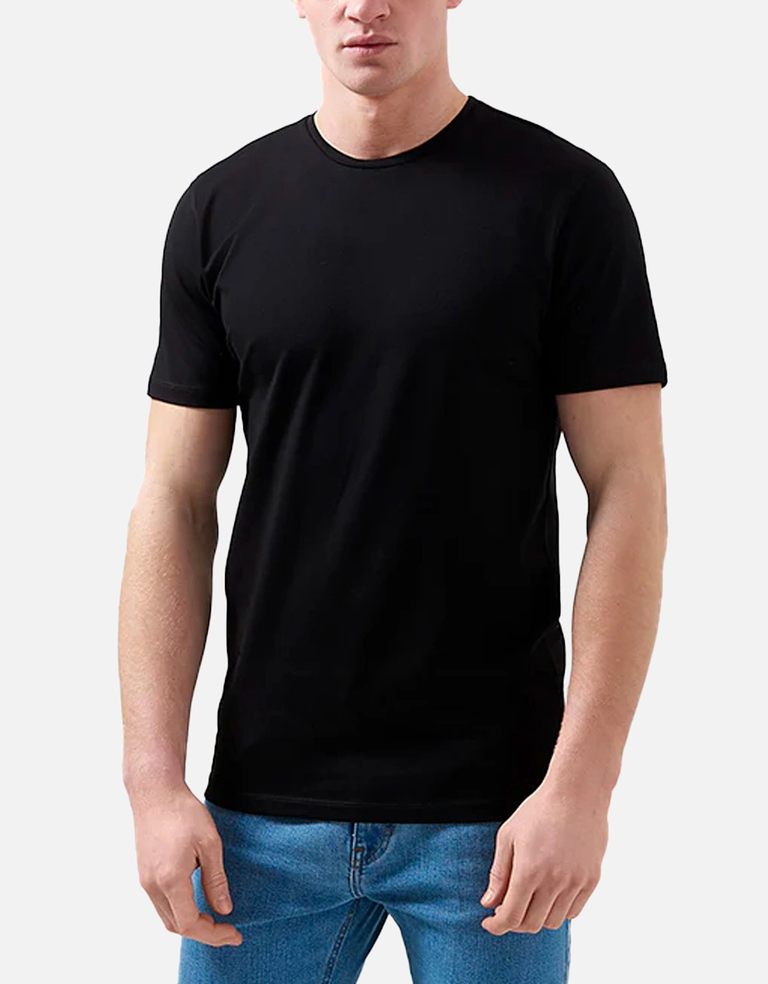 Tapered Fit Cotton-Stretch T-Shirt Black, 4 of 3
