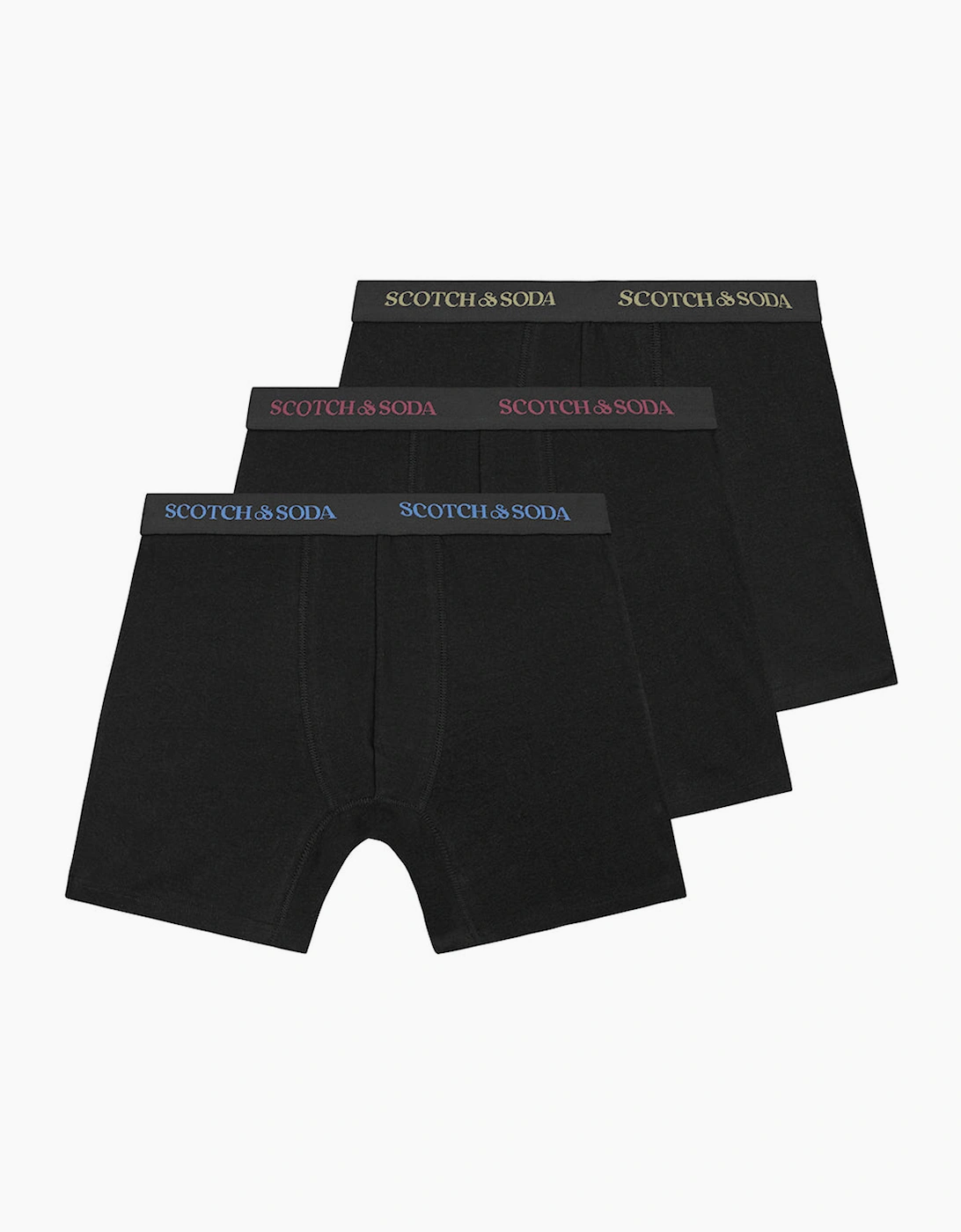 Scotch & Soda Men's Scotch & Soda Solid Cotton Stretch 3 Pack Boxer Brief Black