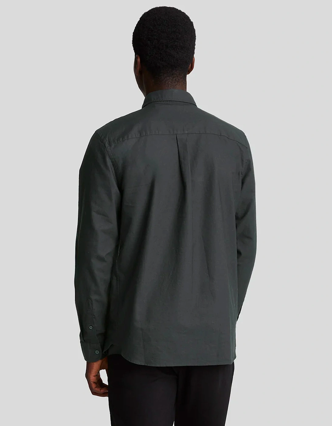 Lyle & Scott Tonal Eagle Plain Oxford Shirt Jet Black