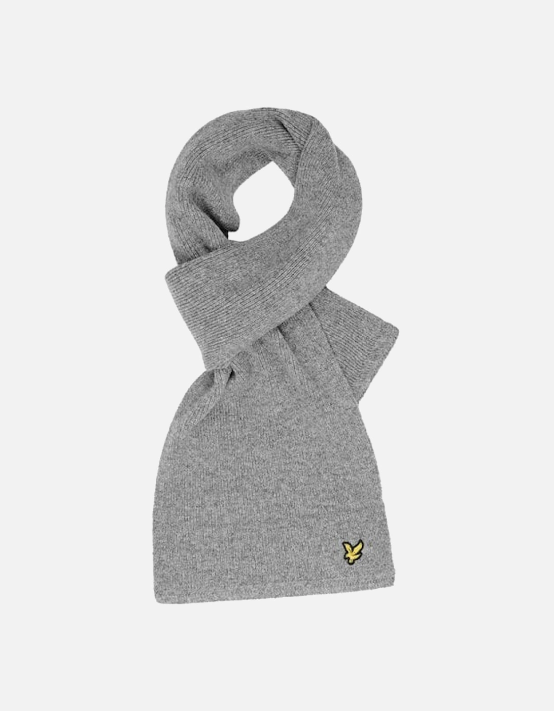 Lyle & Scott Racked Rib Scarf Mid Grey Marl, 3 of 2