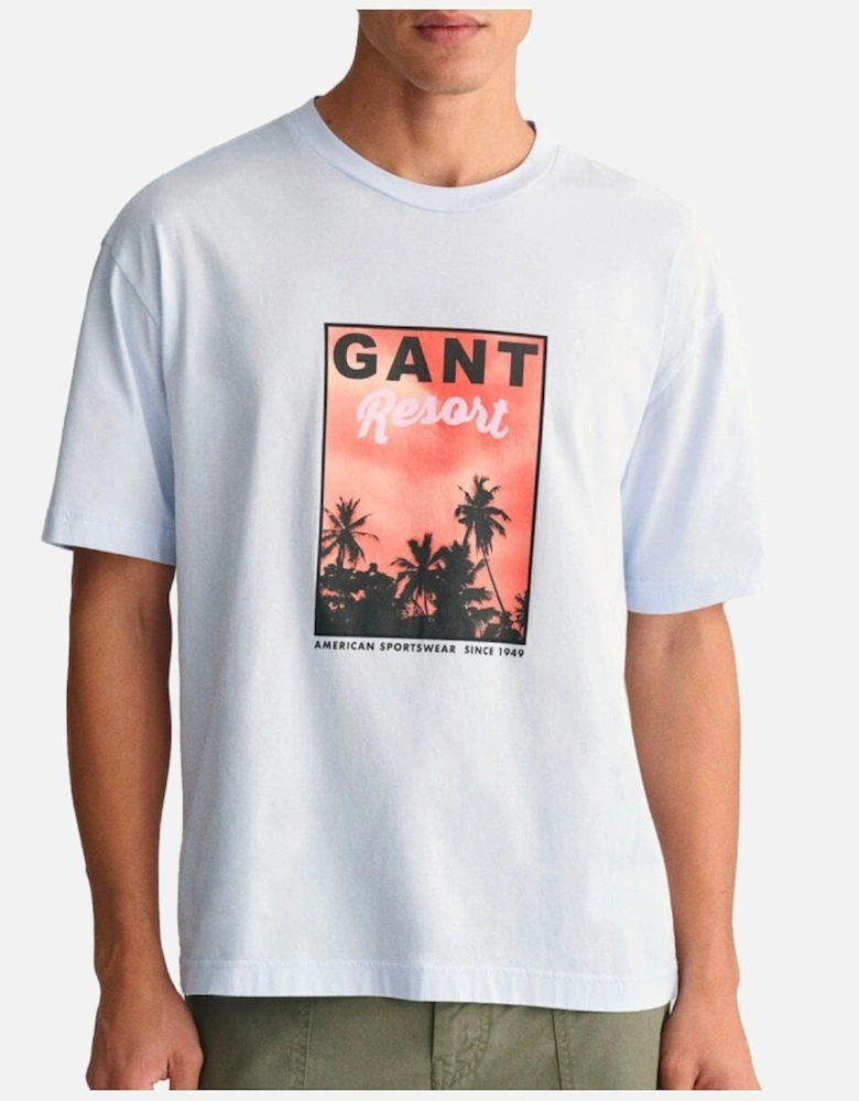 Washed Graphic Tshirt Light Blue