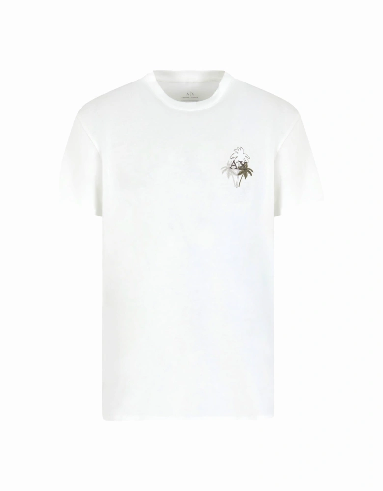 Crew Neck Palm Tree Tee Off White
